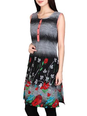 black cotton straight kurta - 14167893 - Standard Image - 2