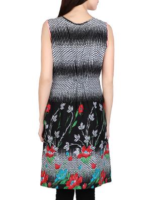 black cotton straight kurta - 14167893 - Standard Image - 3