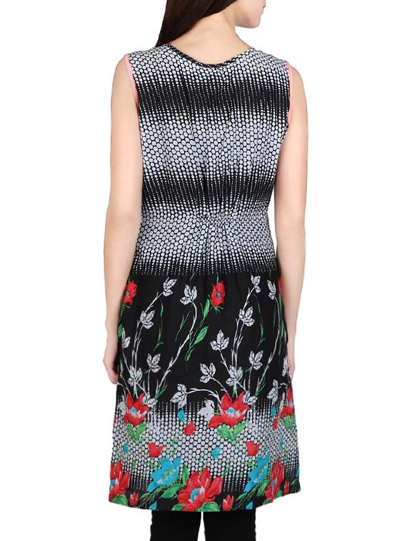 black cotton straight kurta - 14167893 - Zoom Image - 3