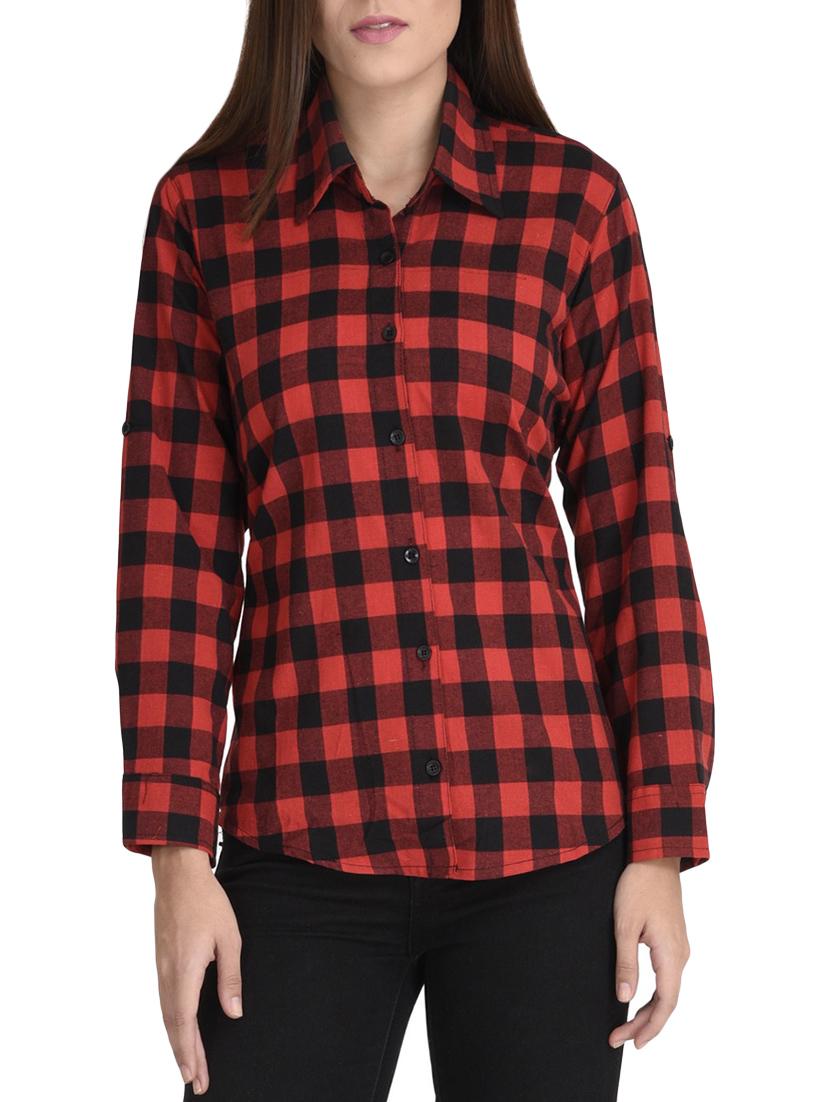 red cotton straight shirt - 14167940 - Zoom Image - 1