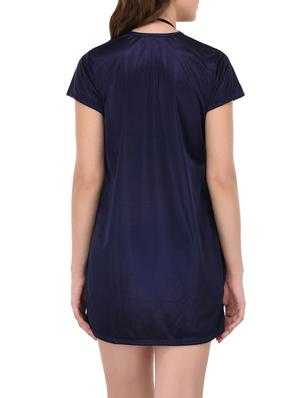 navy blue polyester sleepwear robe - 14168492 - Standard Image - 3