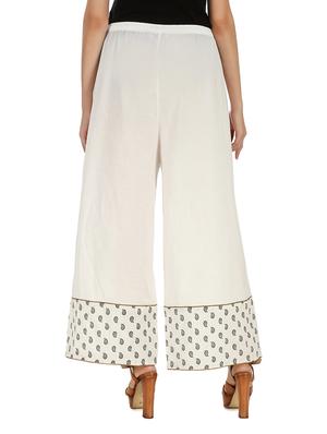 white printed cotton palazzo - 14169362 - Standard Image - 3