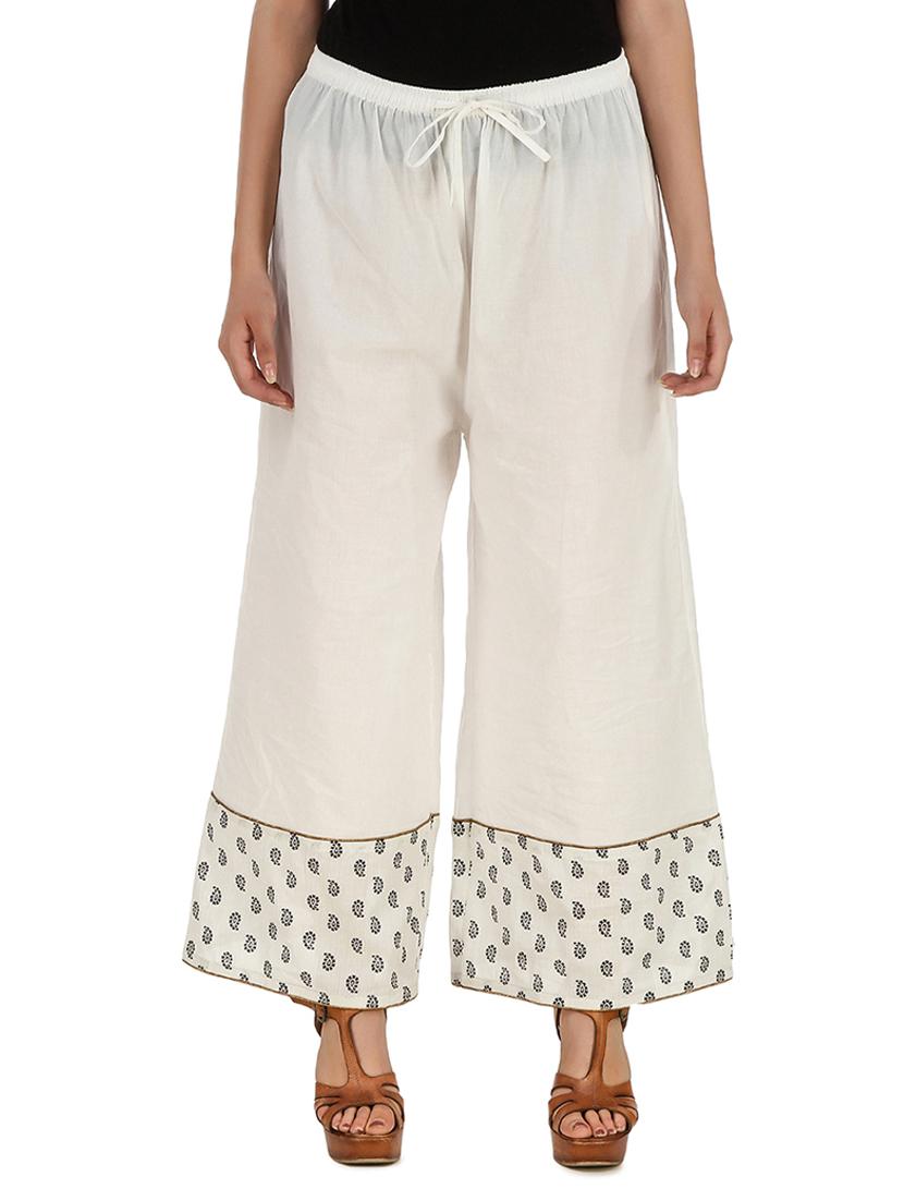 white printed cotton palazzo - 14169362 - Zoom Image - 1