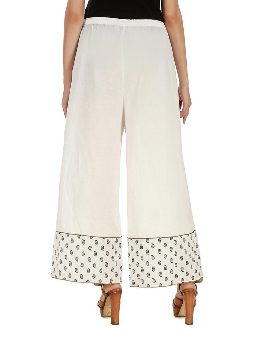 white printed cotton palazzo - 14169362 - Zoom Image - 3