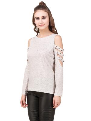 grey cotton jersey top - 14169770 - Standard Image - 2
