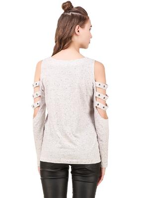 grey cotton jersey top - 14169770 - Standard Image - 3