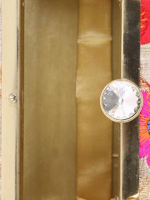 beige metal clutch - 14170572 - Standard Image - 3
