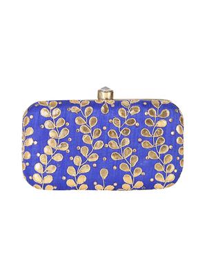 blue metal clutch - 14170575 - Standard Image - 4