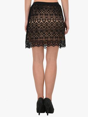 black cotton flared skirt - 14170675 - Standard Image - 3
