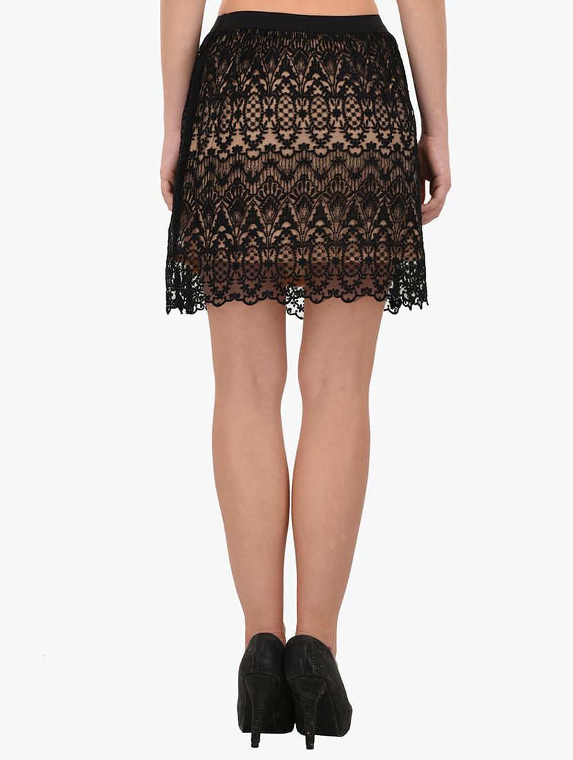 black cotton flared skirt - 14170675 - Zoom Image - 3