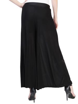 solid black poly spandex palazzo - 14171318 - Standard Image - 3