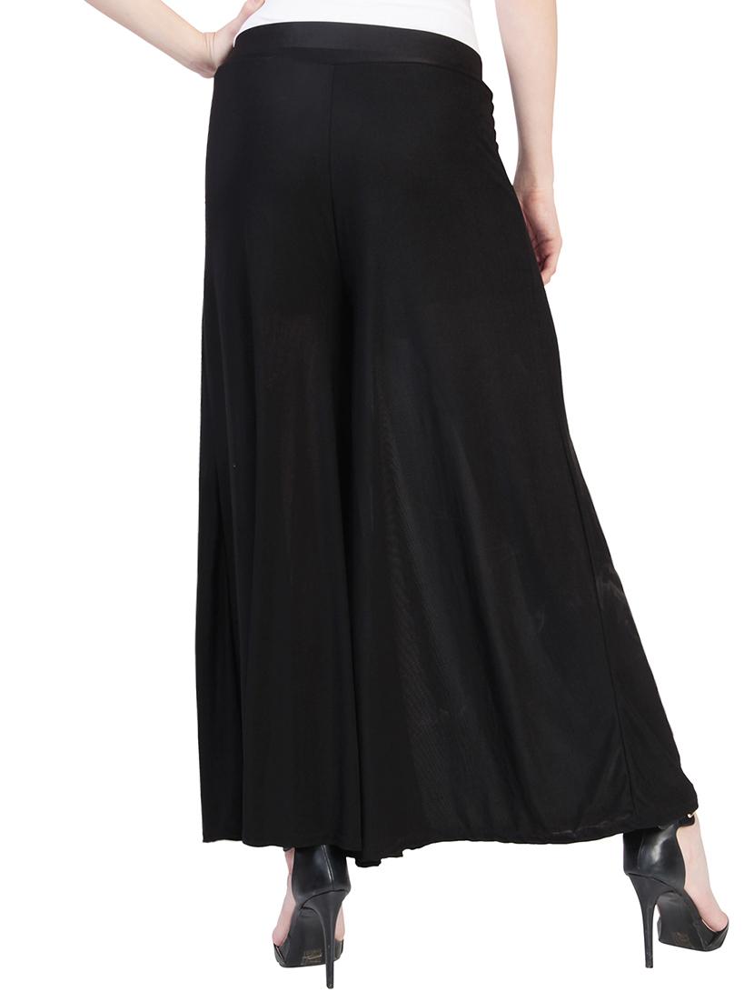 solid black poly spandex palazzo - 14171318 - Zoom Image - 3