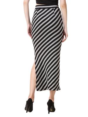 grey cotton side slit skirt - 14171918 - Standard Image - 3