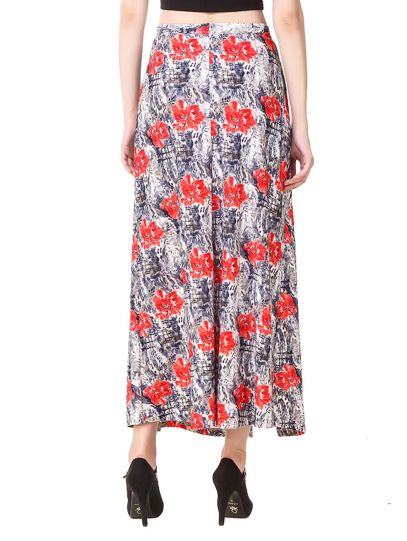 multi colored front slit skirt - 14171920 - Zoom Image - 3