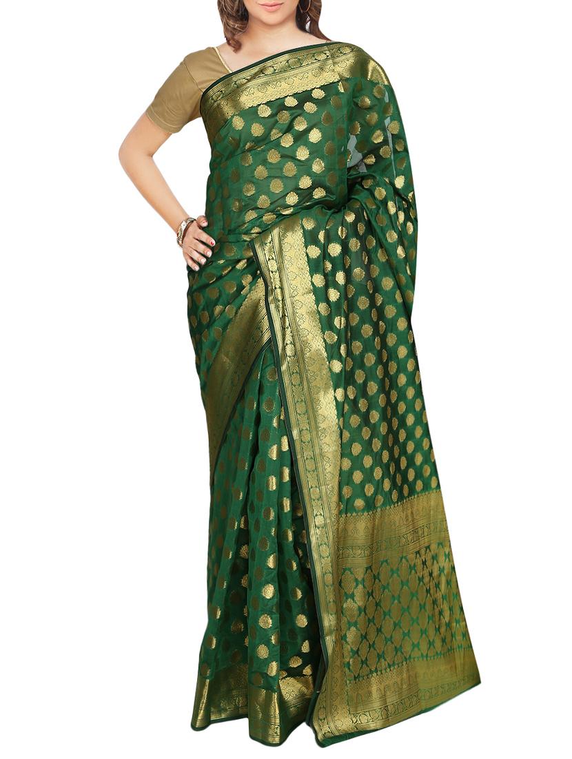 Zari motifs banarasi saree with blouse - 14173659 - Zoom Image - 1