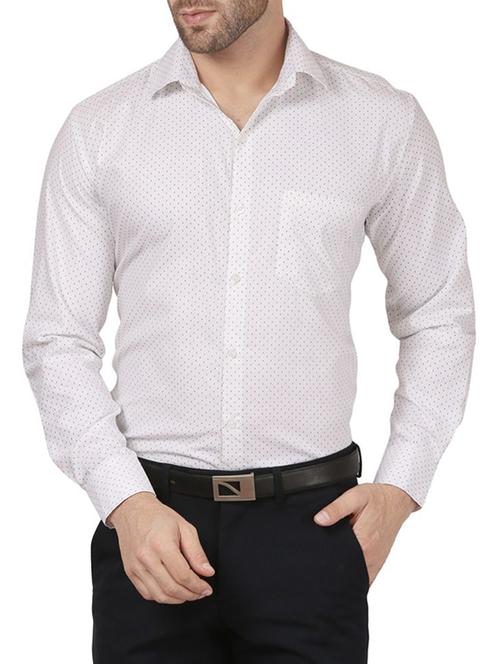 white cotton blend formal shirt - 14174410 - Standard Image - 1