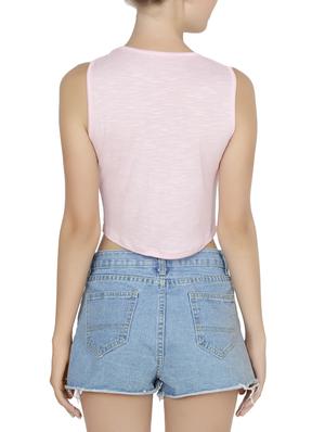 pink viscose crop top - 14174702 - Standard Image - 3