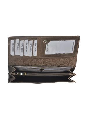 brown leather regular clutch - 14178386 - Standard Image - 3