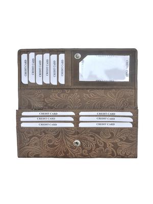 brown leather regular clutch - 14178386 - Standard Image - 4