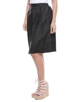 black cotton box pleat skirt - 14180224 - Standard Image - 2