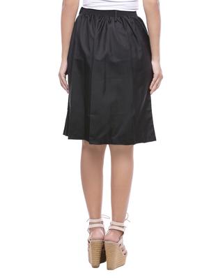 black cotton box pleat skirt - 14180224 - Standard Image - 3