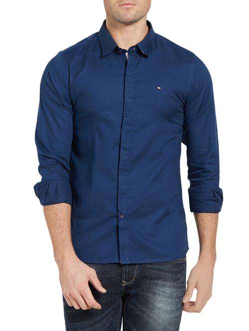 blue cotton casual shirt - 14181544 - Standard Image - 1