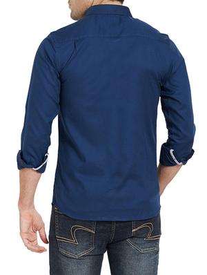 blue cotton casual shirt - 14181544 - Standard Image - 3
