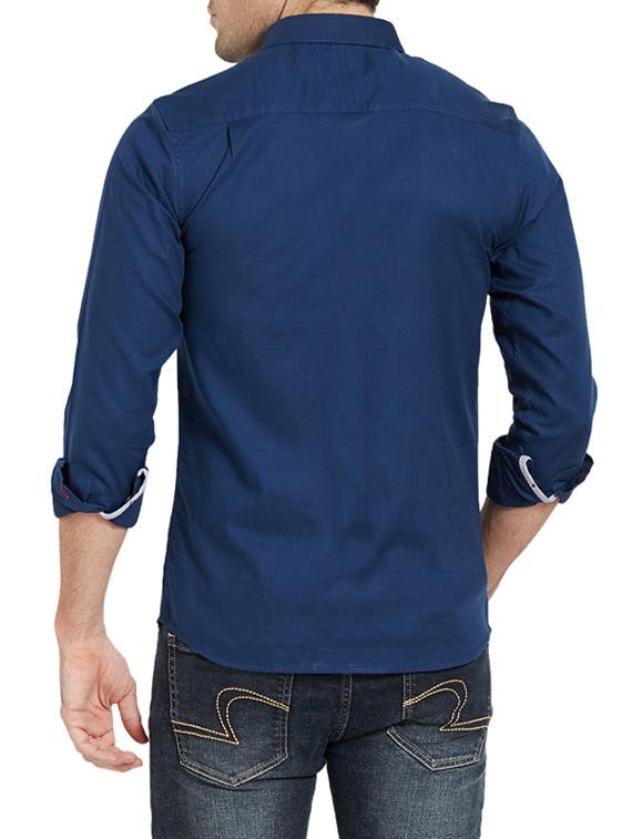 blue cotton casual shirt - 14181544 - Zoom Image - 3