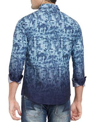 blue cotton casual shirt - 14181557 - Standard Image - 3
