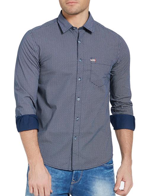 blue cotton casual shirt - 14181562 - Standard Image - 1