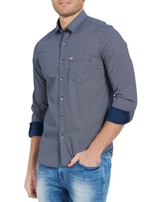 blue cotton casual shirt - 14181562 - Standard Image - 3