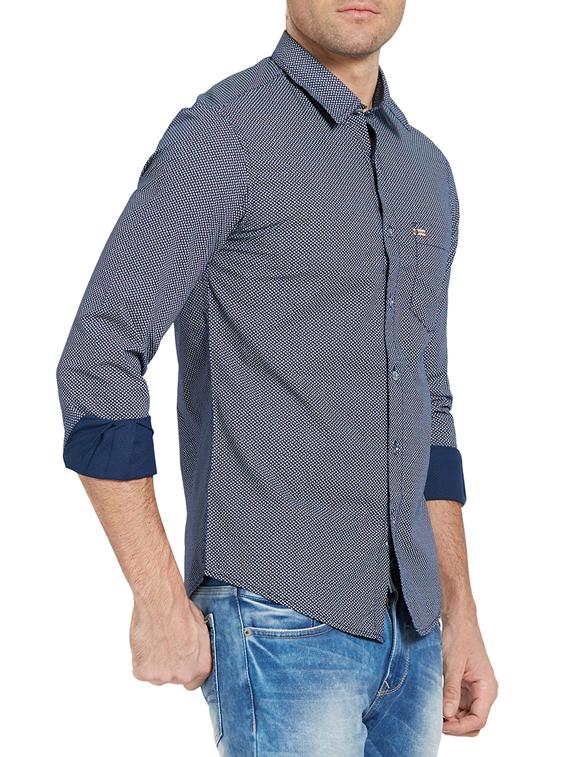 blue cotton casual shirt - 14181562 - Zoom Image - 2