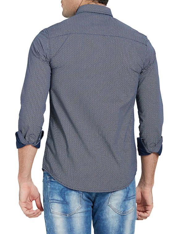 blue cotton casual shirt - 14181562 - Zoom Image - 4