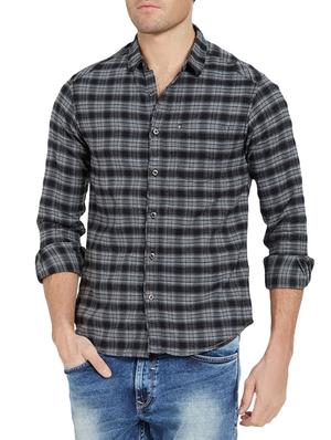 black cotton casual shirt - 14181593 - Standard Image - 2