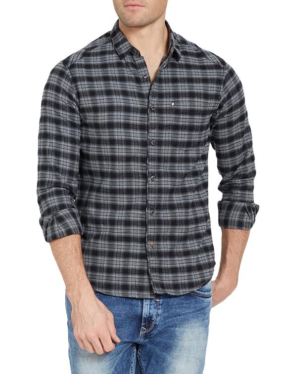 black cotton casual shirt - 14181593 - Zoom Image - 1
