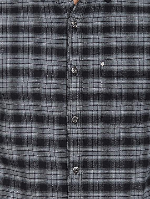 black cotton casual shirt - 14181593 - Zoom Image - 4