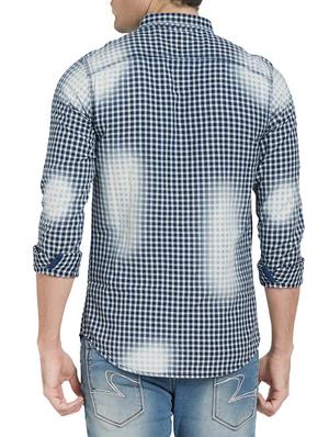 blue cotton casual shirt - 14181603 - Standard Image - 3