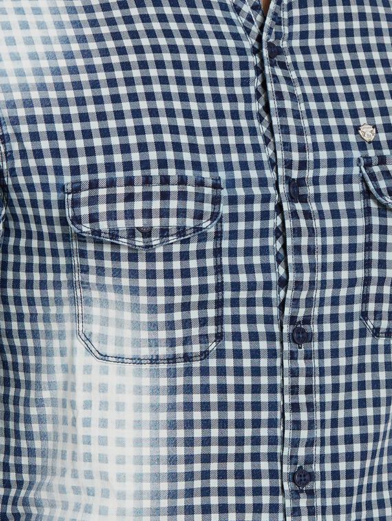 blue cotton casual shirt - 14181603 - Zoom Image - 4