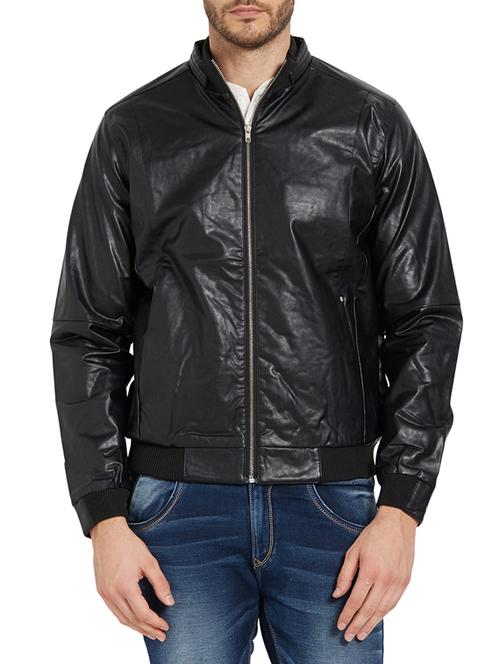 black leather biker jacket - 14181621 - Standard Image - 1