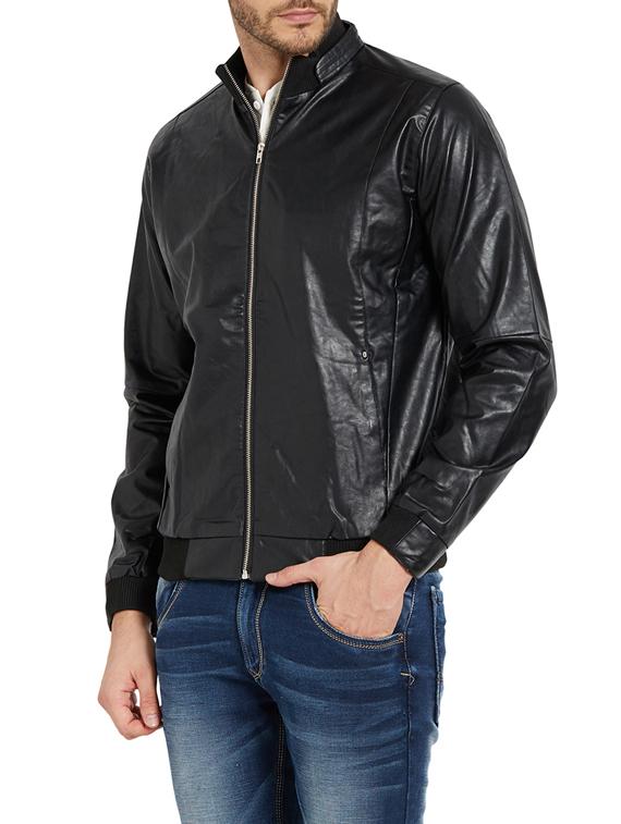 black leather biker jacket - 14181621 - Zoom Image - 2