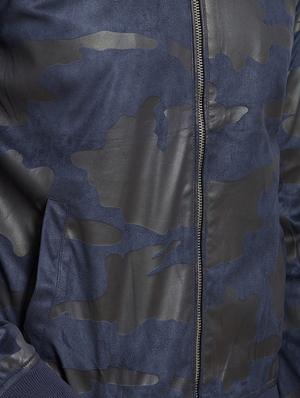 blue leather casual jacket - 14181625 - Standard Image - 5