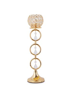 crystal tealight pillar candle stand showpiece set of 3 - 14181986 - Standard Image - 3