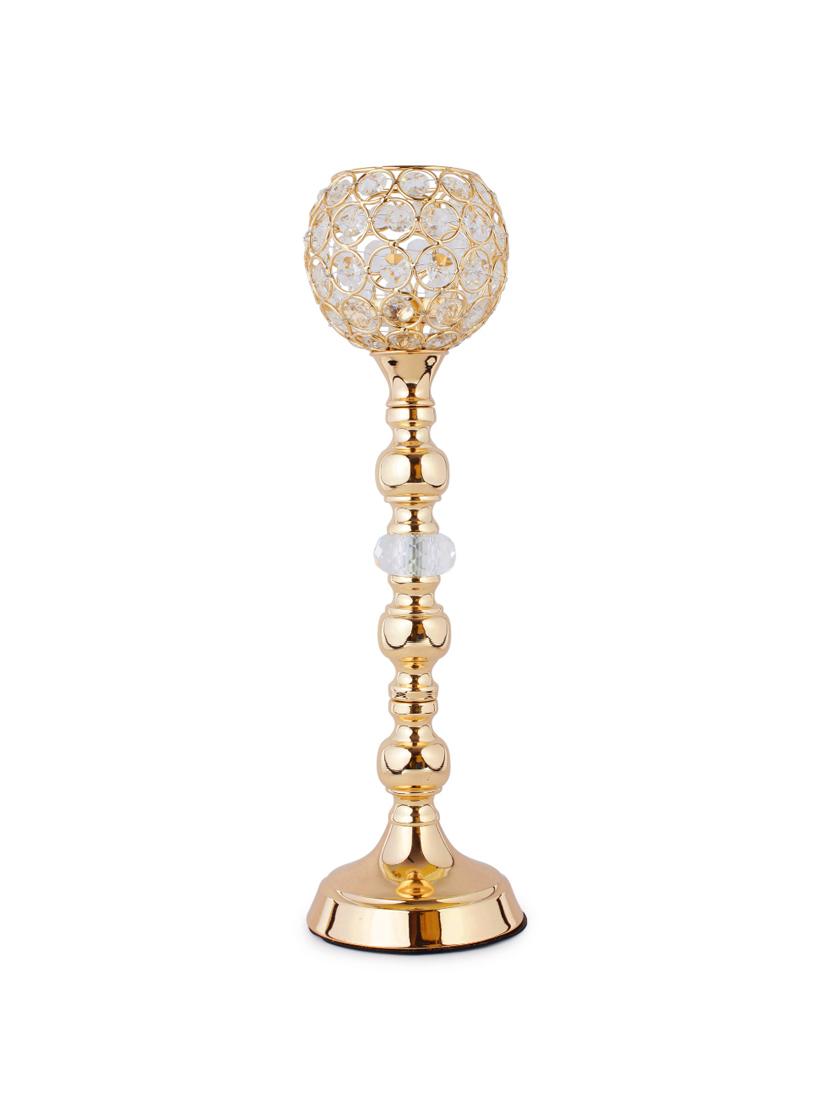 crystal tealight pillar candle stand showpiece set of 3 - 14181990 - Zoom Image - 3