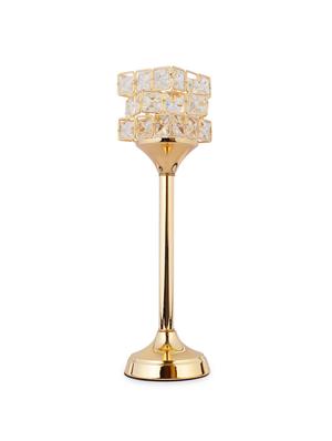 crystal tealight pillar candle stand showpiece set of 3 - 14182073 - Standard Image - 5