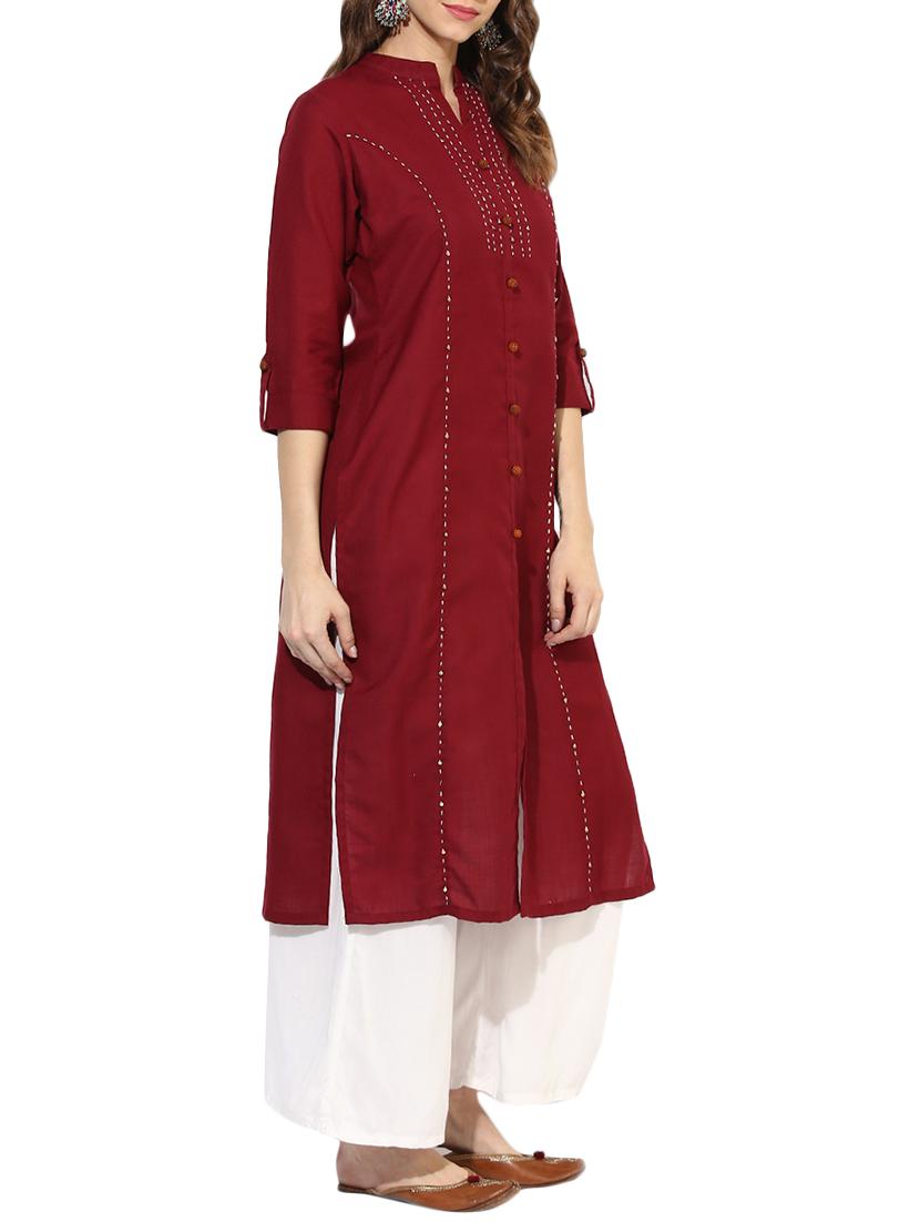 kaantha straight kurta - 14182189 - Zoom Image - 2