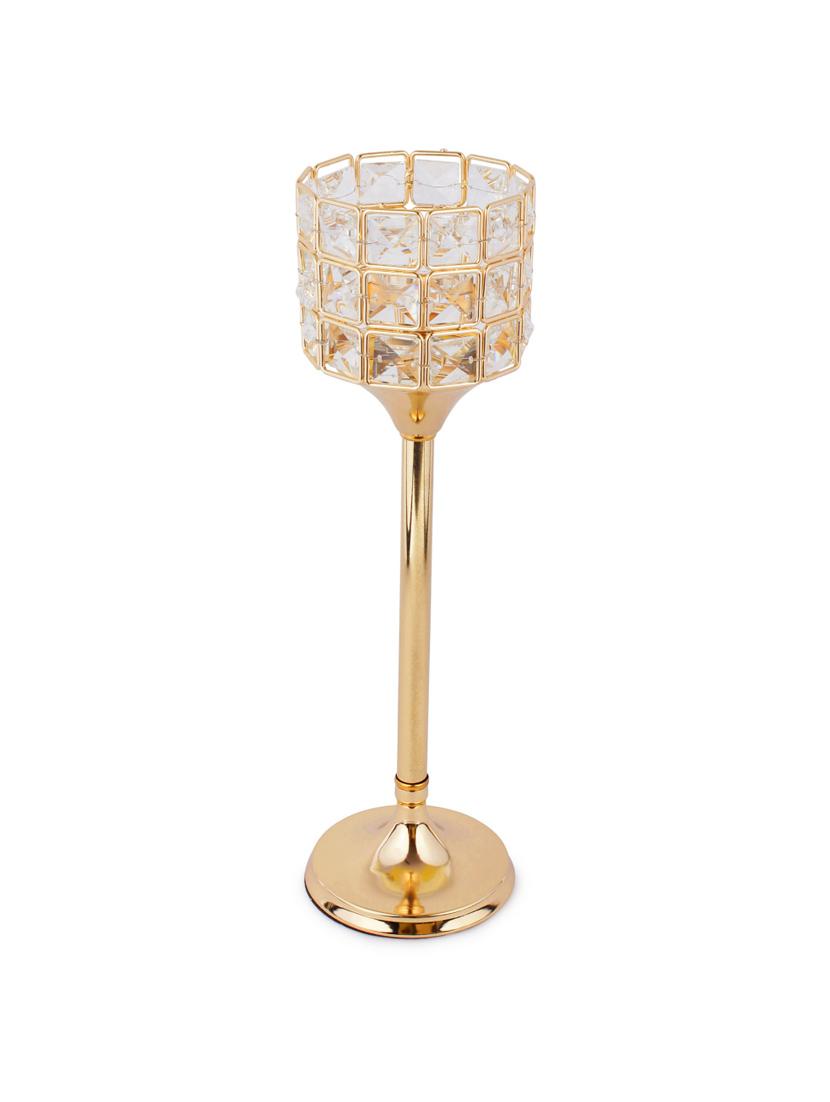 crystal tealight pillar candle stand showpiece - 14182241 - Zoom Image - 2