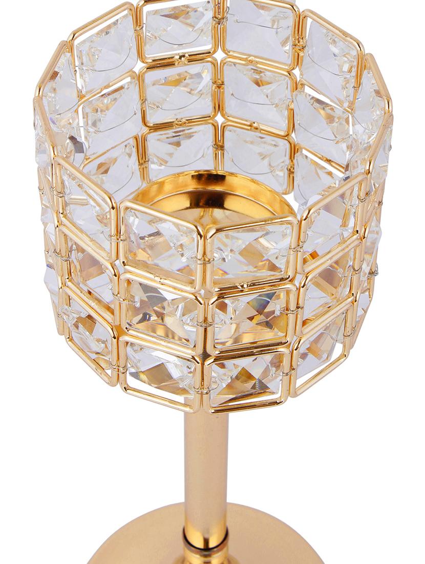 crystal tealight pillar candle stand showpiece - 14182241 - Zoom Image - 3