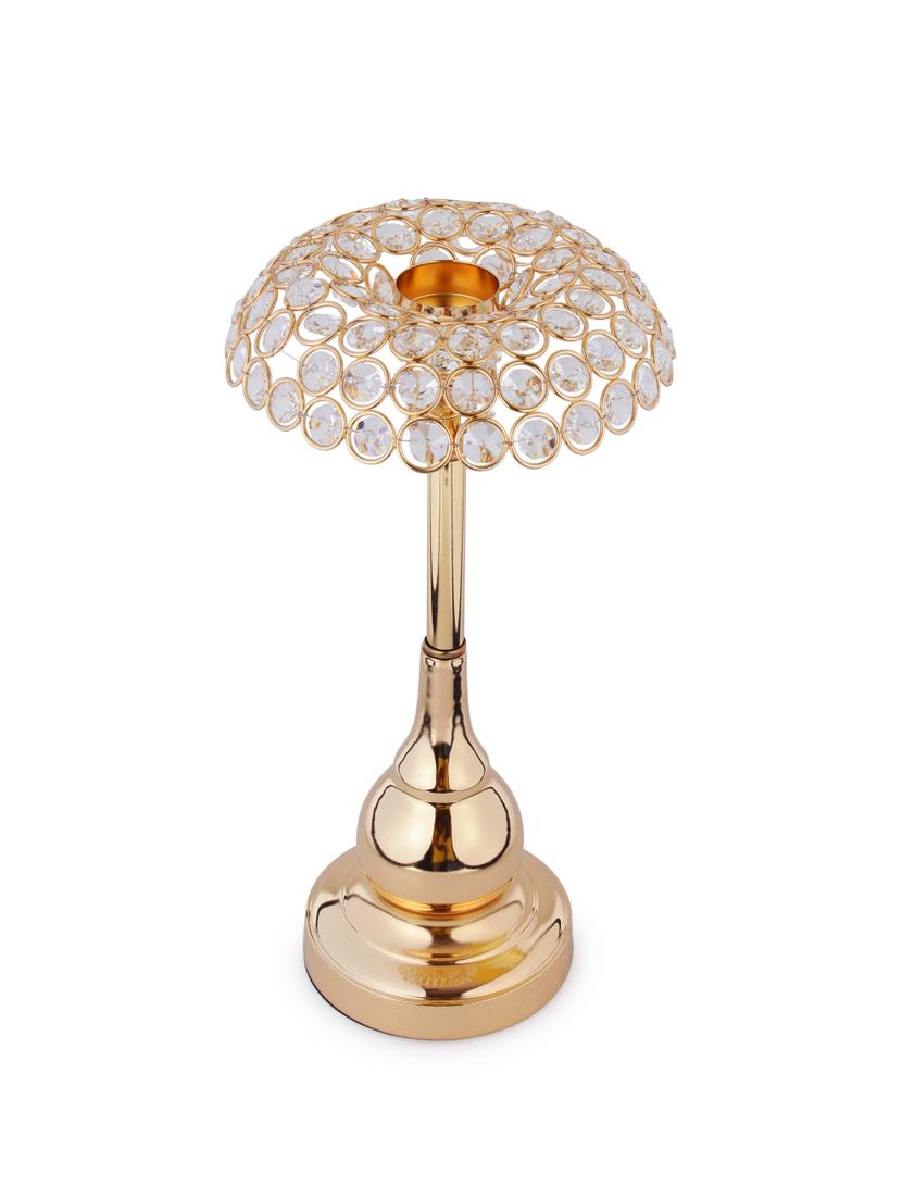crystal tealight pillar candle stand showpiece - 14182781 - Zoom Image - 2