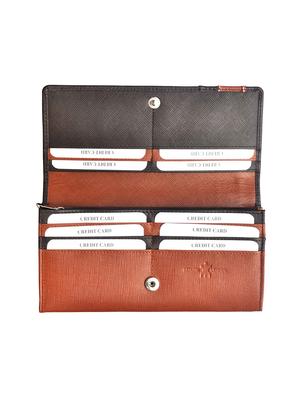 brown leather regular clutch - 14183408 - Standard Image - 3