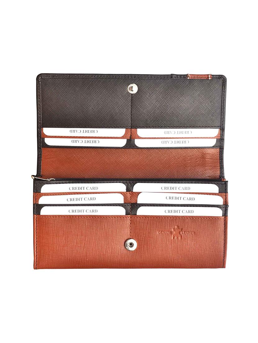 brown leather regular clutch - 14183408 - Zoom Image - 3
